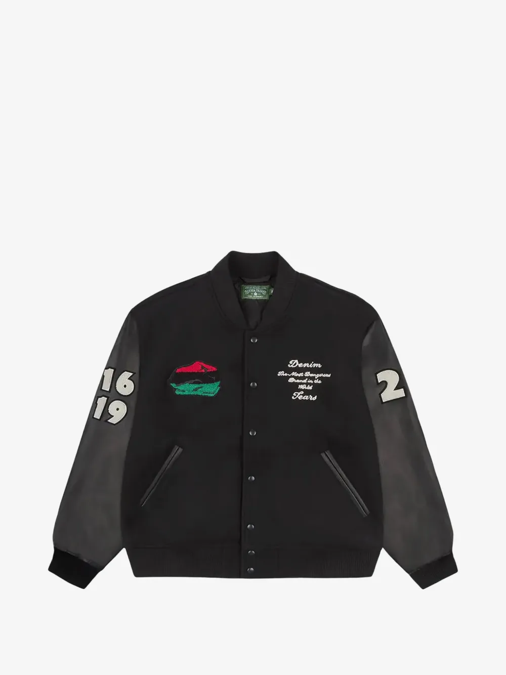 Black Denim Varsity Jacket – Modern Streetwear Black Denim Varsity Jacket – Modern Streetwear