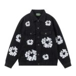 Denim Cotton Wreath Jacket Black