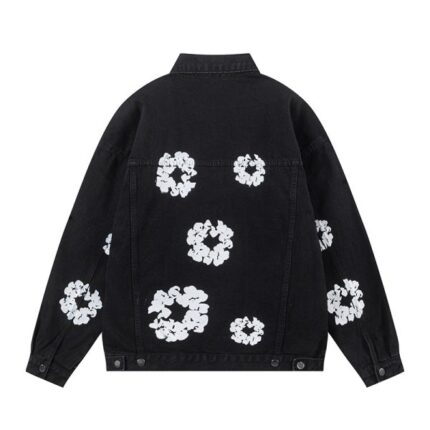 Denim Cotton Wreath Jacket Black