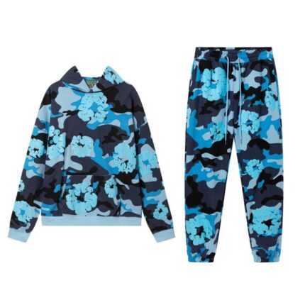 Denim Tears Drops Camo Cotton Wreath Blue Set