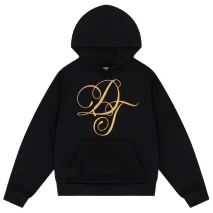 Denim Tears Metallic Gold Script Hoodie