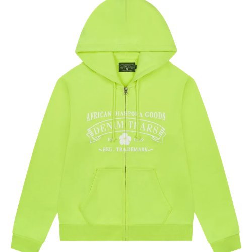 Denim Tears ADG Zip Lime Hoodie