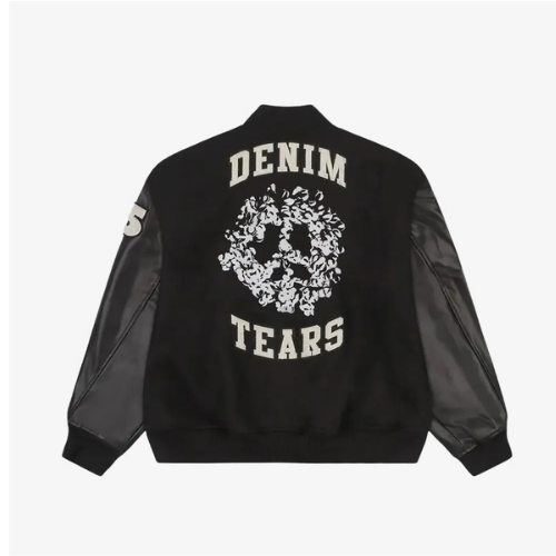 Black Denim Varsity Jacket – Modern Streetwear