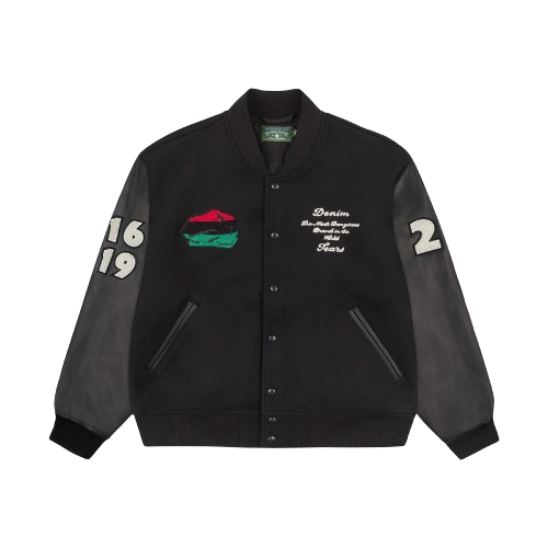 Black Denim Varsity Jacket – Modern Streetwear